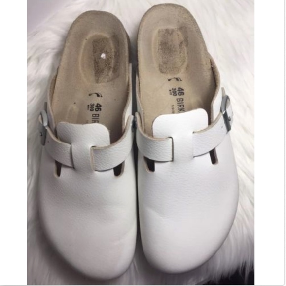 birkenstock boston white leather